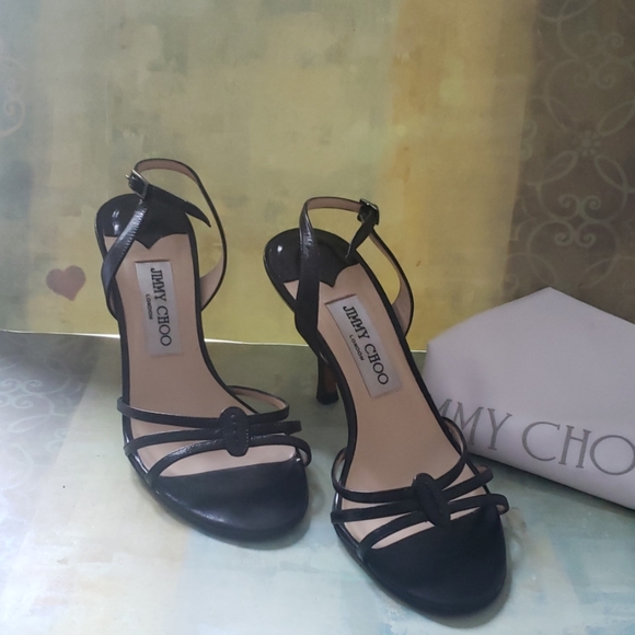 Jimmy Choo Shoes - Pre-owned Jimmy Choo black strappy sandle